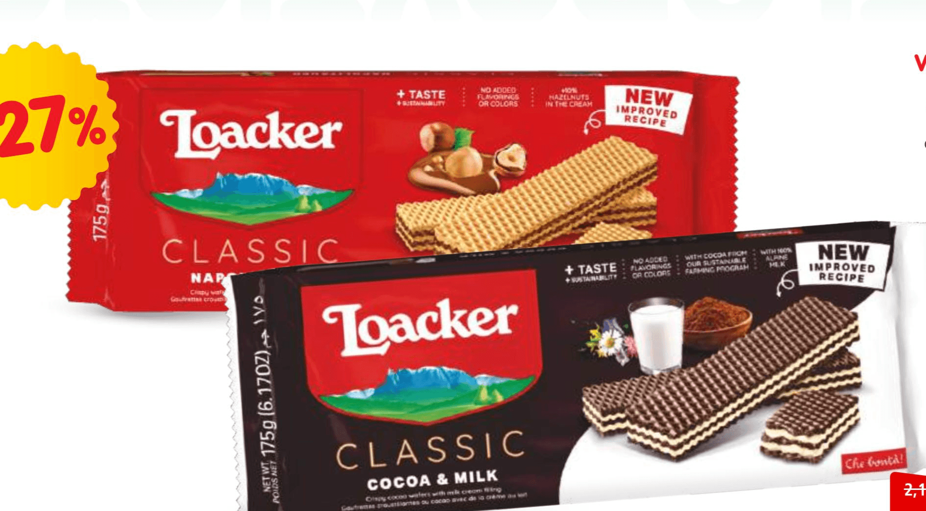 Vafel Loacker od 118 g do 175 g