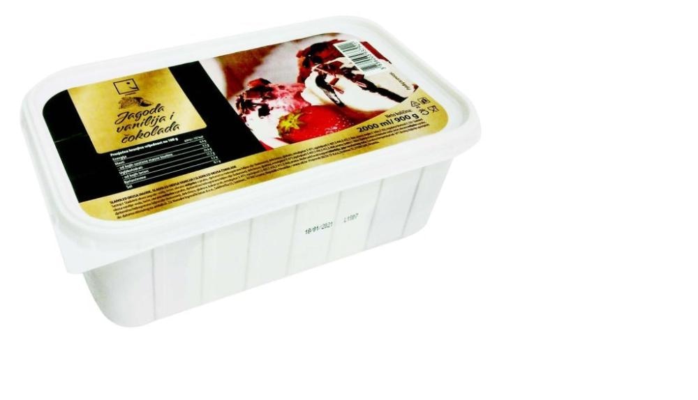 Sladoled čokolada-vanilija-jagoda Smiješak 2 l