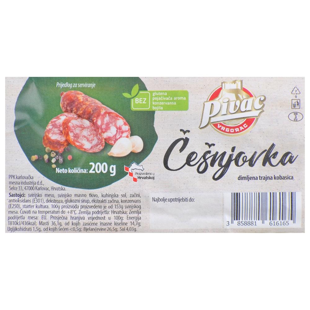 PIVAC Češnjovka 200g - Akcija u trgovini Pivac