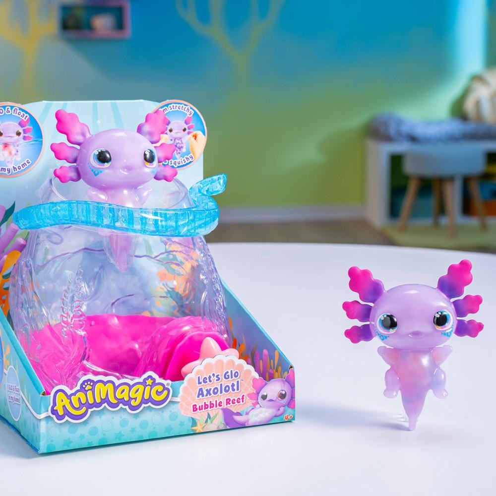 Animagic Interaktivni Let's Glo Axolotl u akvariju