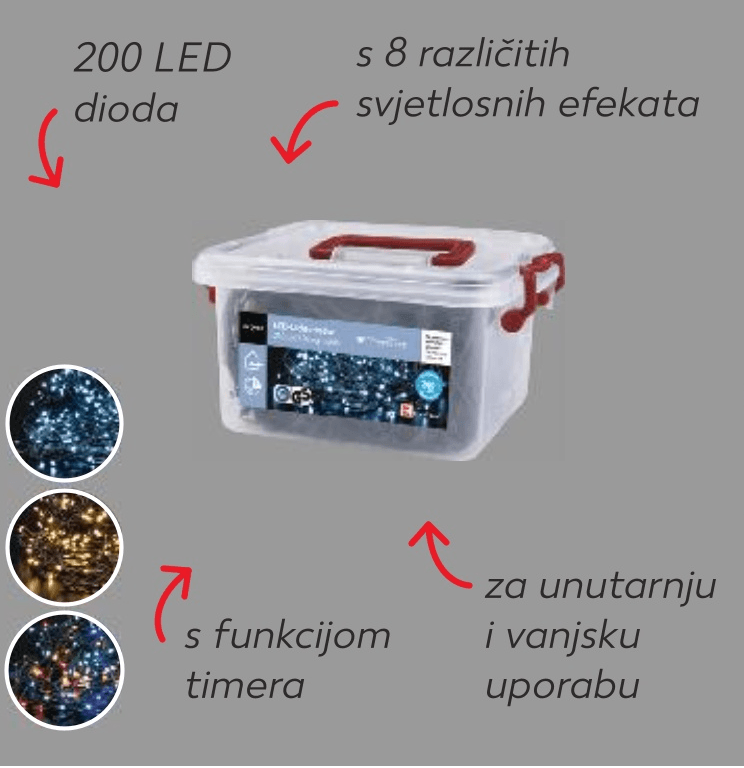 LED žaruljice 200 LED dioda