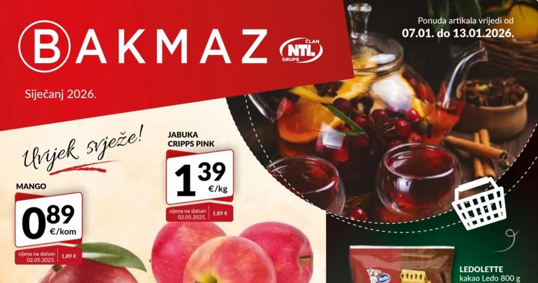 Bakmaz katalog: Najpopularnije ponude kataloga Akcijska ponuda za period 07.01. do 13.01.2026