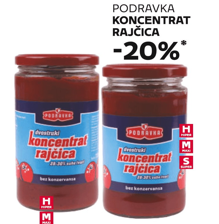 Podravka Koncentrat rajčica - Akcija u trgovini Tommy