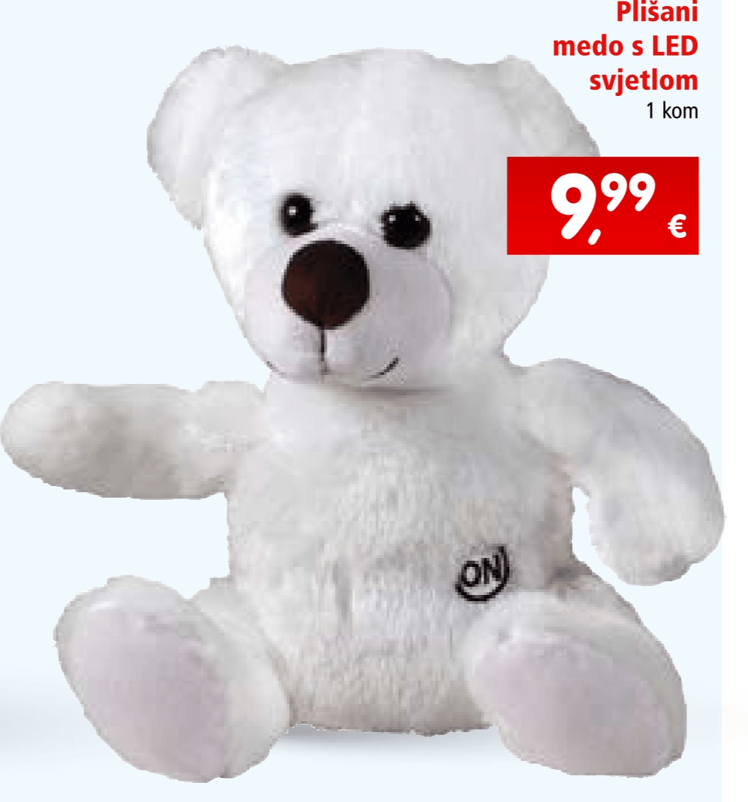 Plišani medo s LED svjetlom 1 kom