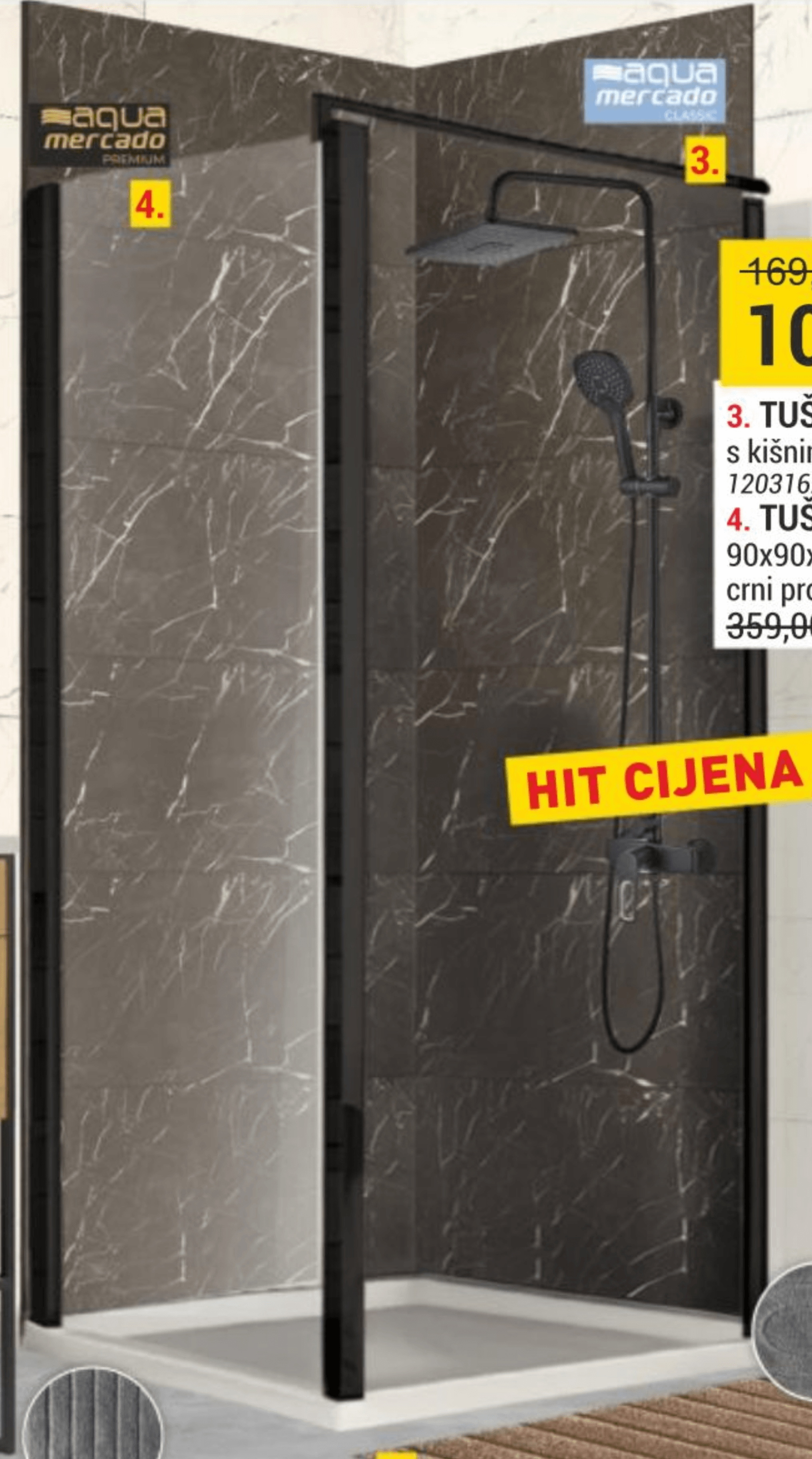 Tuš kabina Atena Kvadratna