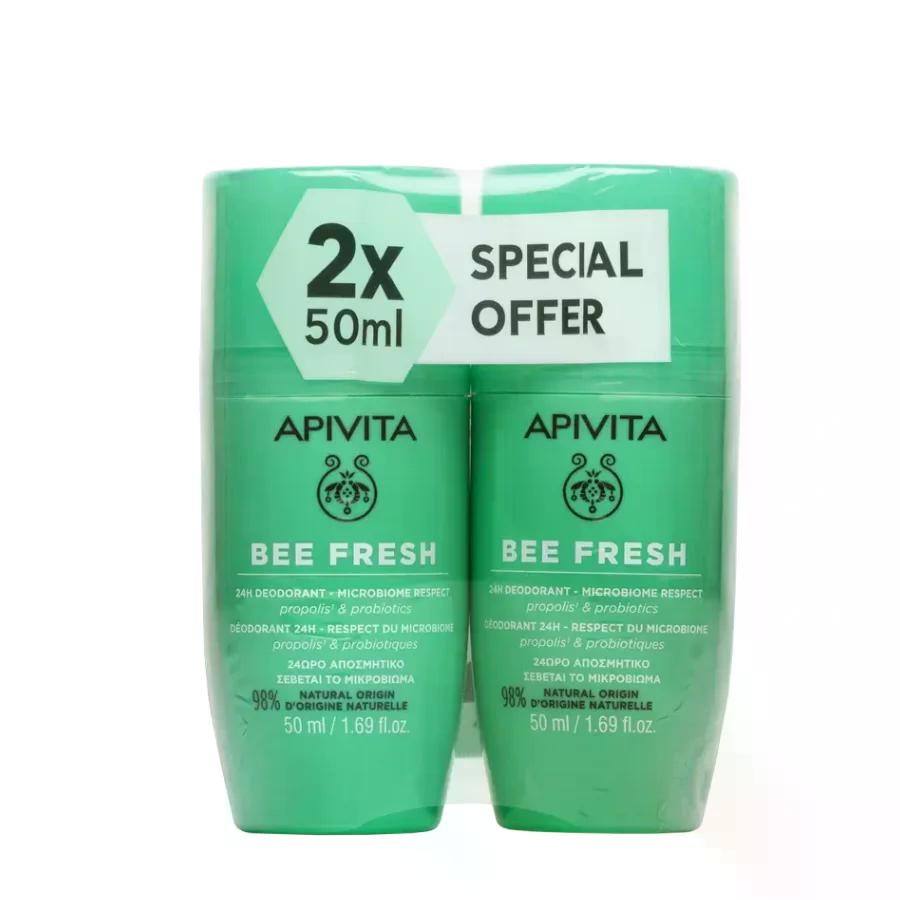 APIVITA Bee fresh duo pack roll-on 2x 50ml