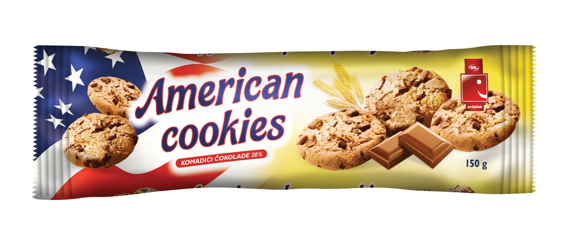 Smiješak Keks američki s komadićima čokolade 150 g
