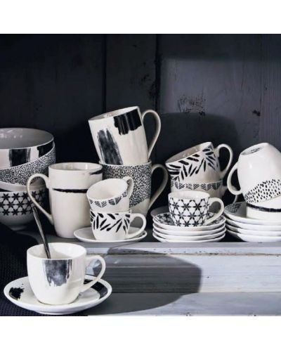 Set šalica za dvije osobe i posuda za kuhanje kave Black&White 5-dijelni