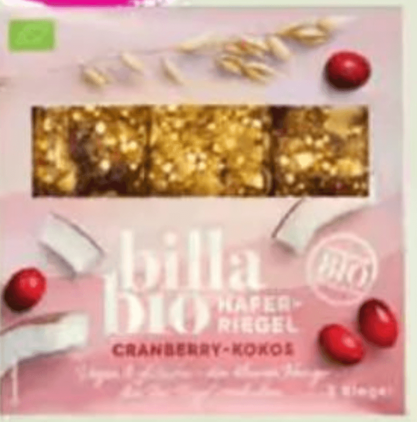 BILLA BIO Zobena pločica brusnica kokos 105 g - Akcija u trgovini Bipa