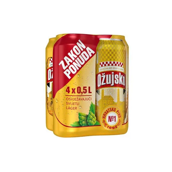 Ožujsko Svijetlo pivo 4x 0,5 l - Akcija u trgovini Plodine