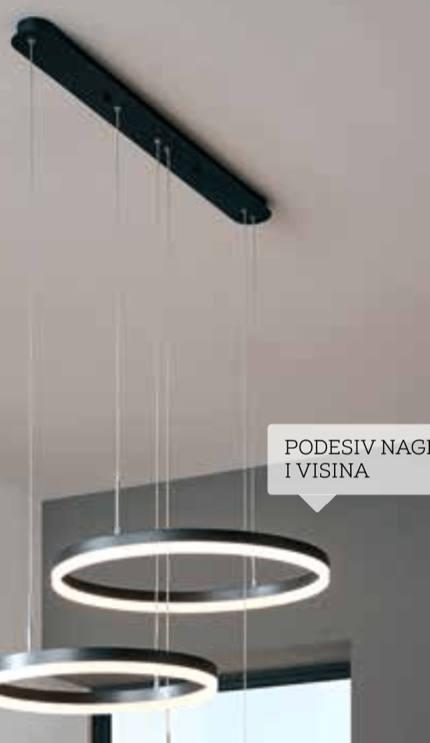 Viseća LED svjetiljka Ringshow 61W LED, 1880 lm, 3000 K, 78x50x120 cm - Akcija u trgovini Lesnina