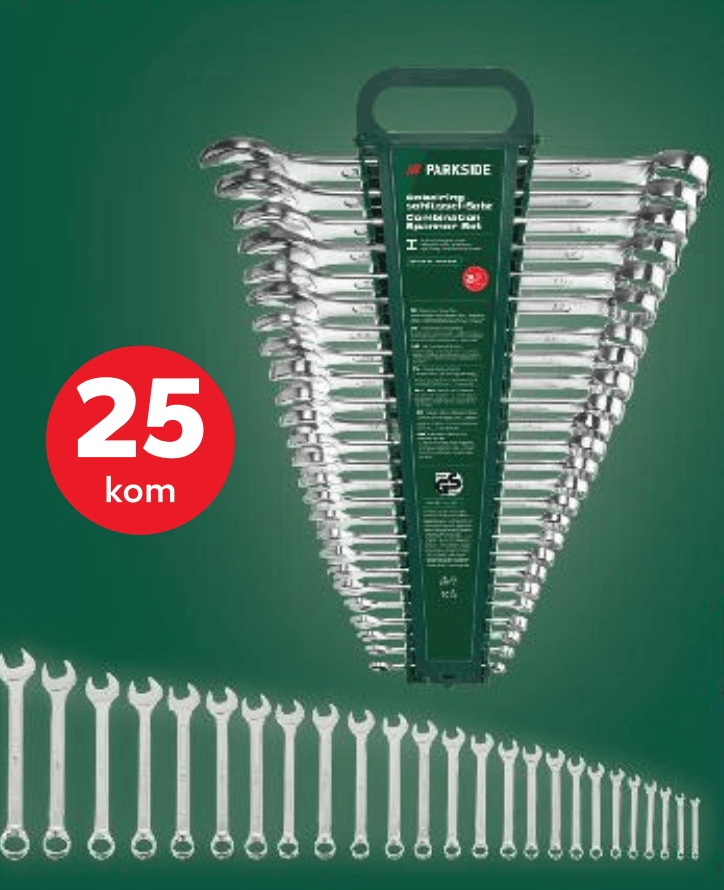 PARKSIDE® Set viličasto okastih ključeva 25 kom