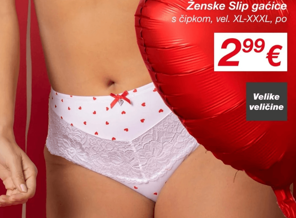 Ženske Slip gaćice vel. XL-XXXL - Akcija u trgovini Kik