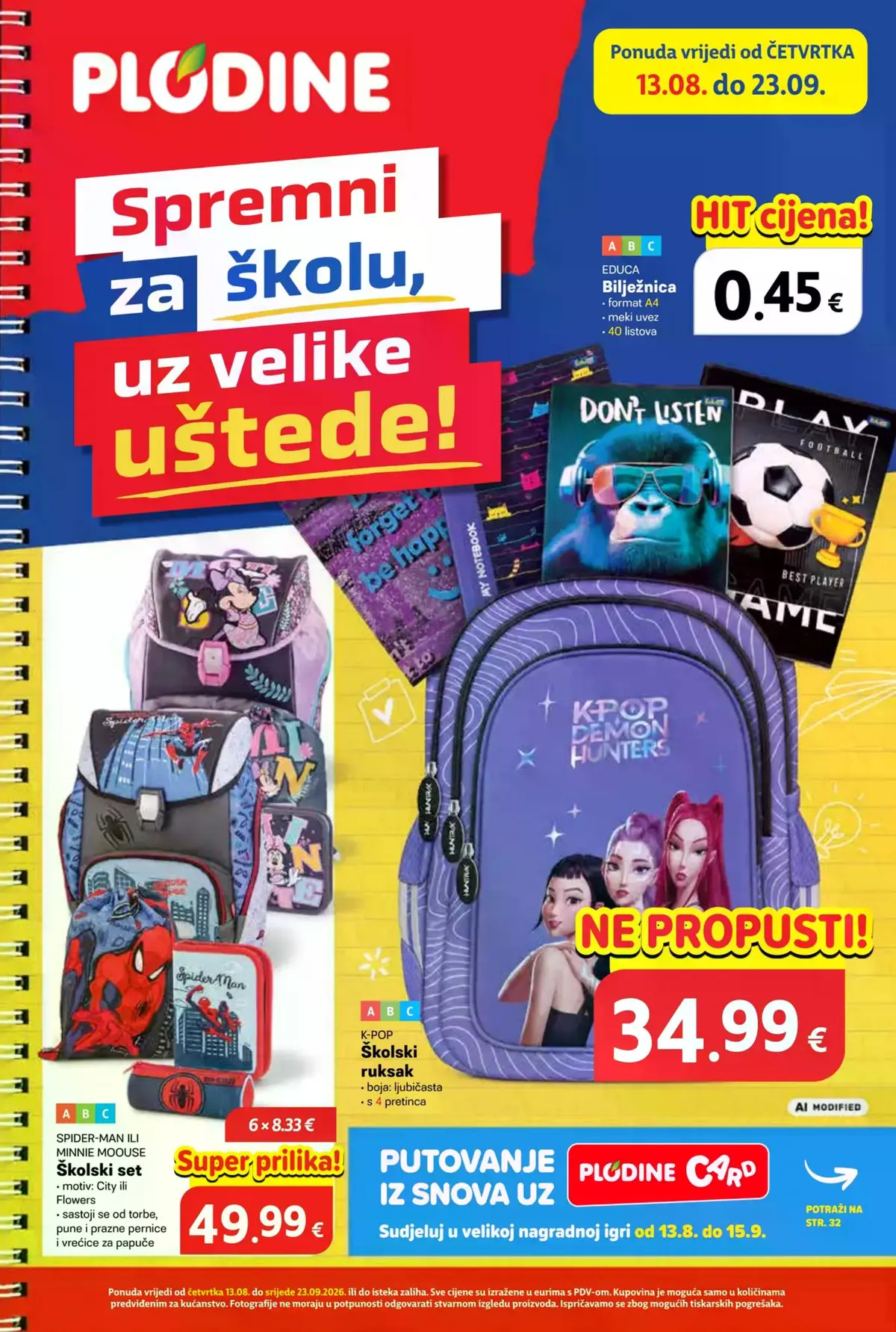 Plodine katalog od 13.08.2026. - Škola 2026