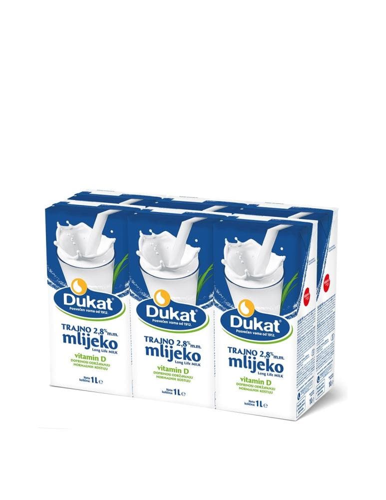 Trajno mlijeko Dukat 8x1 L Akcija u trgovini Spar