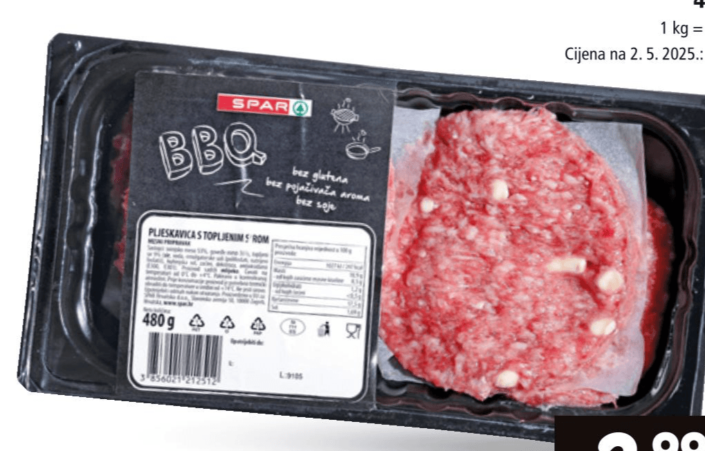 Pljeskavica sa sirom 480 g - Akcija u trgovini Spar