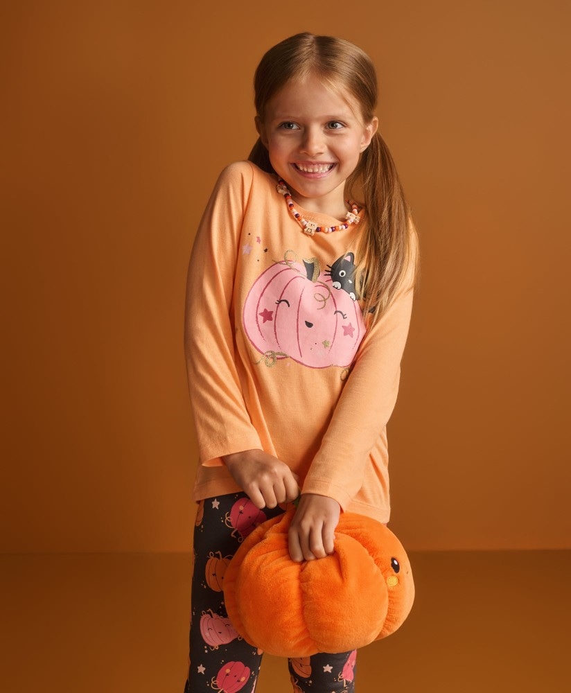 Toplije Halloween leggings od 100% pamuka s bundevama Akcija u trgovini Pepco