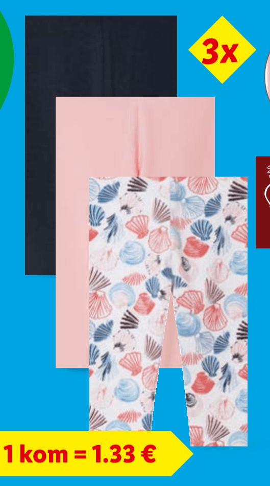 LUPILU Capri tajice 3 komada u setu - Akcija u trgovini Lidl