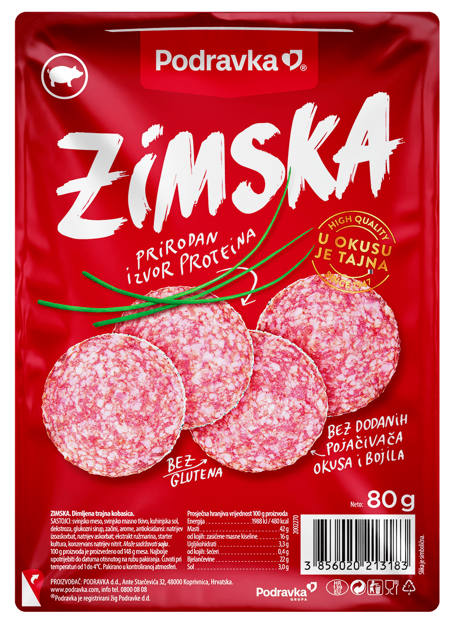Zimska kobasica Podravka 80 g - Akcija u trgovini KTC