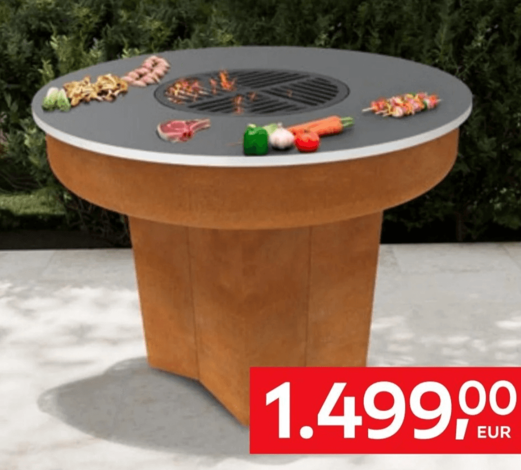 Roštilj na drveni ugljen Corten Rusty Homeware professional - Akcija u trgovini Lesnina