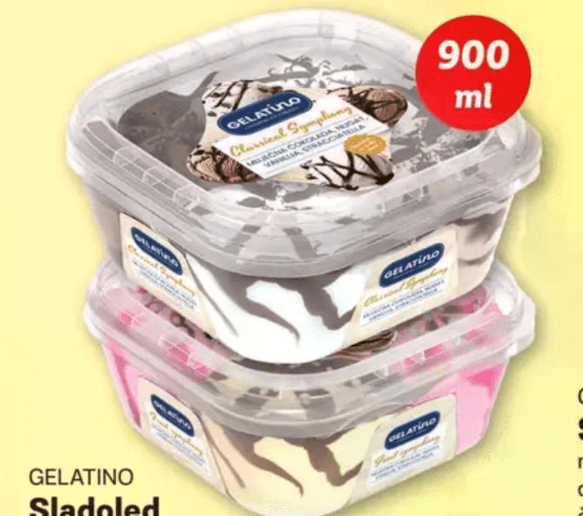 Gelatino Sladoled 900 ml Akcija u trgovini Plodine