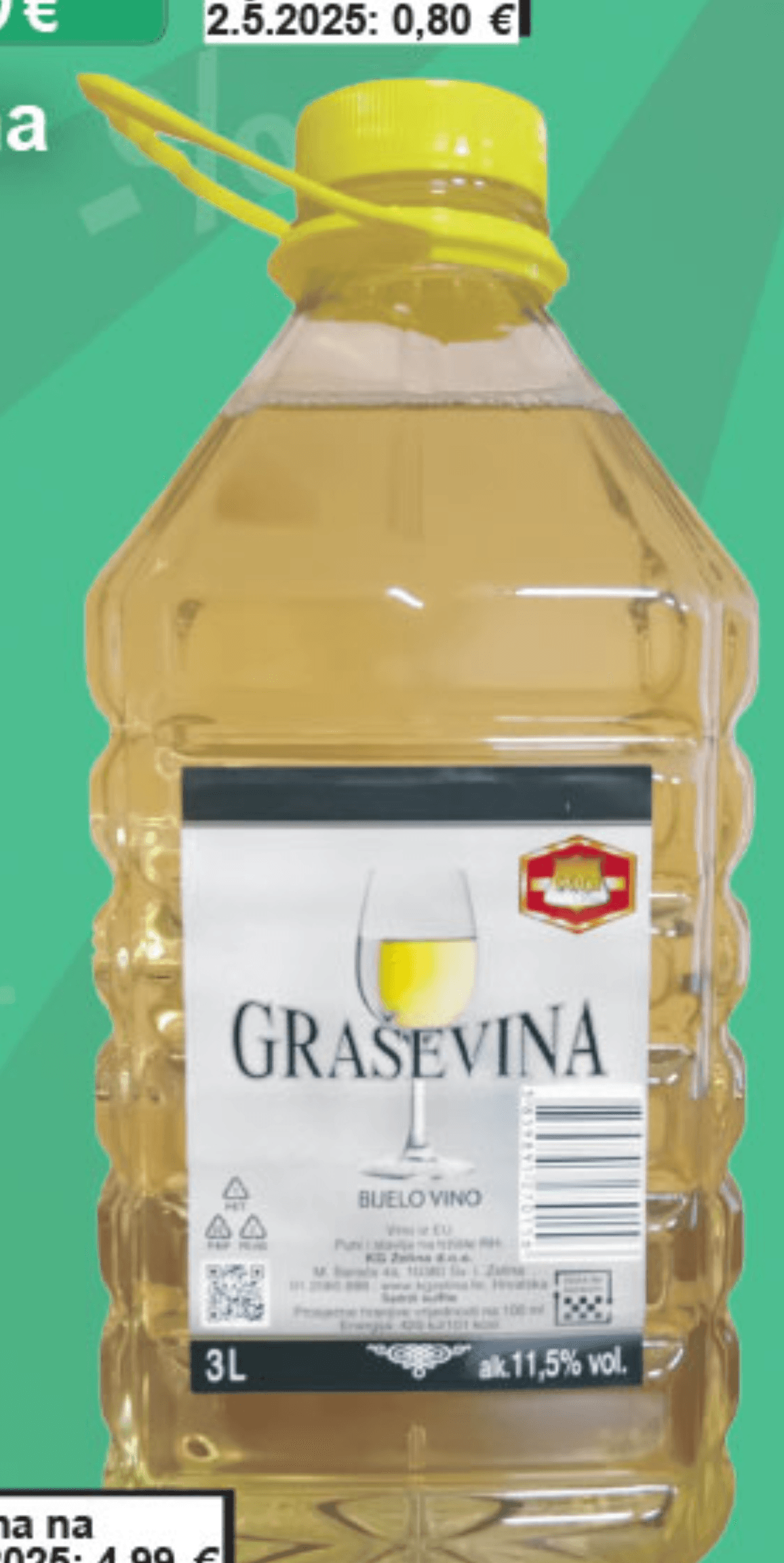 Vino Graševina 3 l Akcija u trgovini KTC