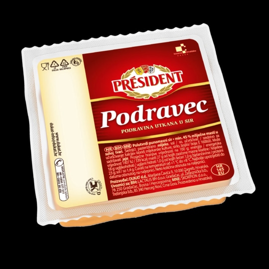 Dukat sir president podravec 400 g Akcija u trgovini Pivac