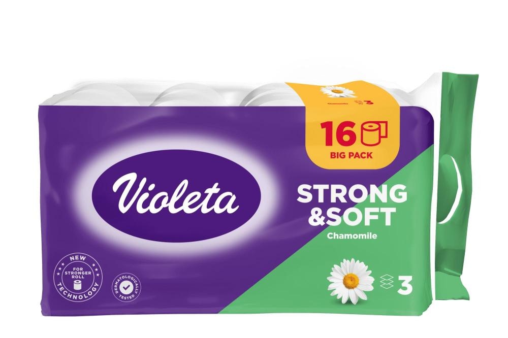 VIOLETA Soft & Strong Kamilica Toaletni papir troslojni 16 rola - Akcija u trgovini Ribola