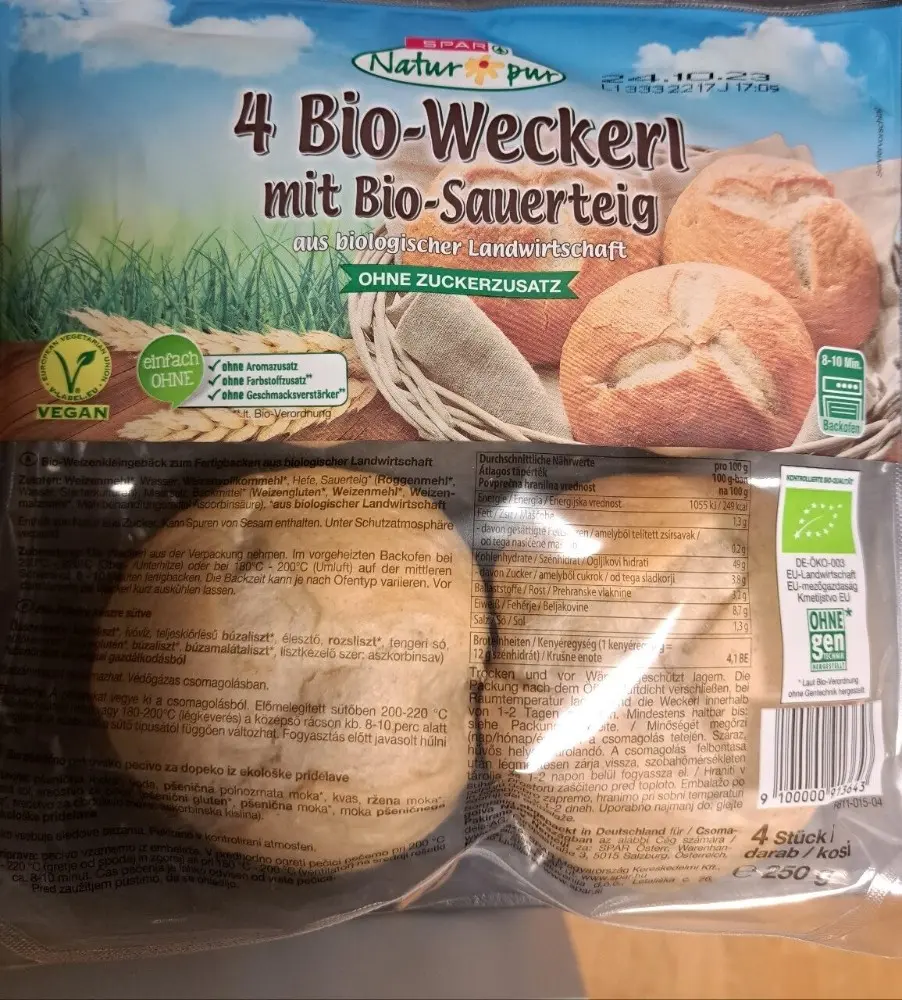 Natur pur 4 Bio-Mehrkorn-Weckerl 4 komada u pakiranju, 280 g Akcija u trgovini Spar