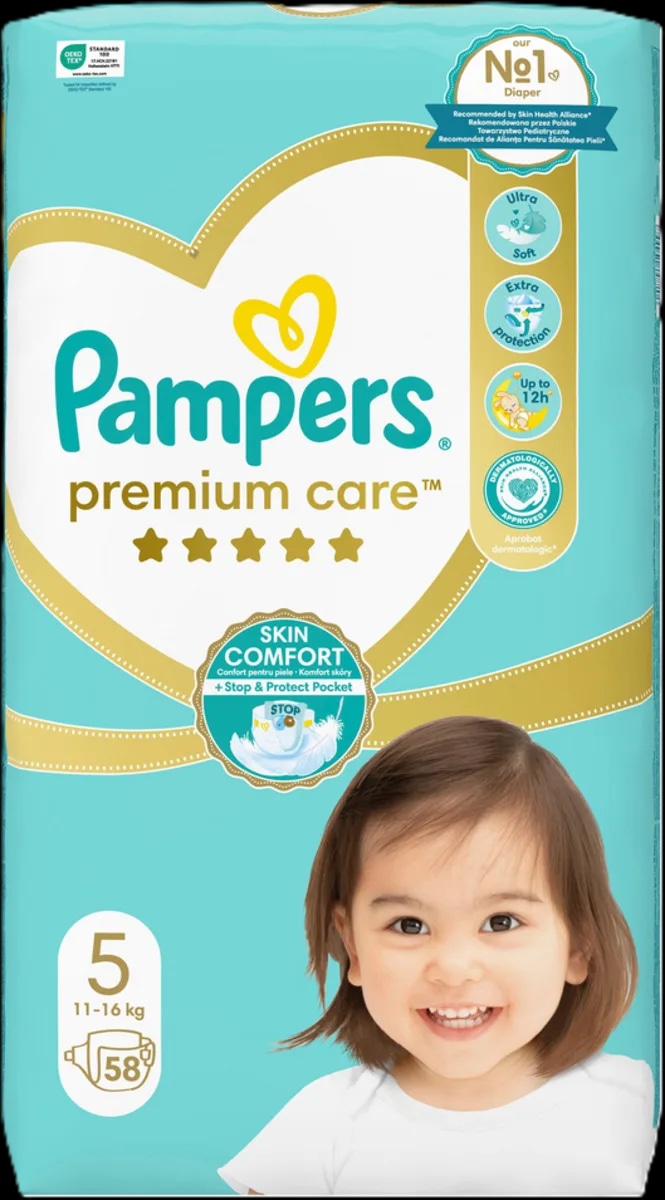 Pampers premium care jumbo pack pelene veličina 5, 58 kom. - Akcija u trgovini Dm