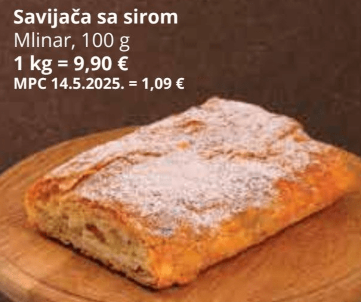 Savijača sa sirom Mlinar 100 g - Akcija u trgovini Djelo