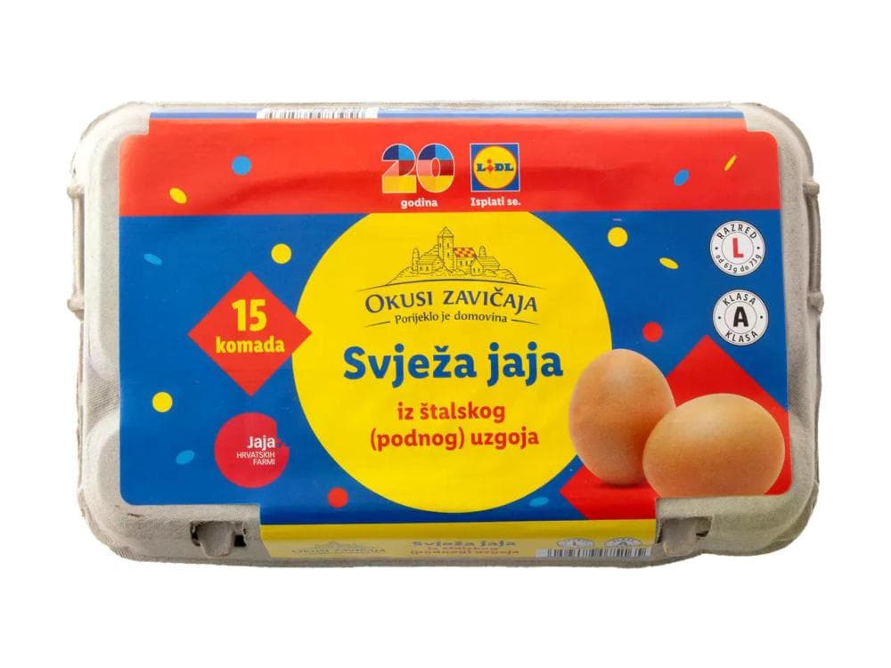 Okusi Zavičaja Svježa jaja 15 kom Akcija u trgovini Lidl