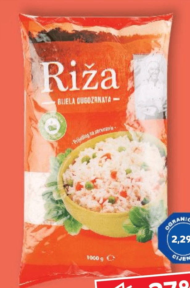 Riža bijela 1 kg Akcija u trgovini Kaufland