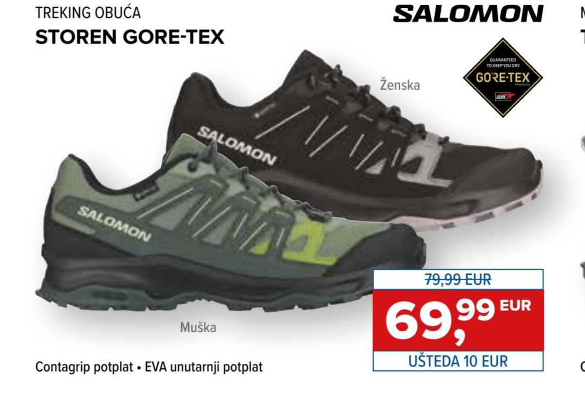 TREKING OBUĆA STOREN GORE-TEX SALOMON - Akcija u trgovini Hervis
