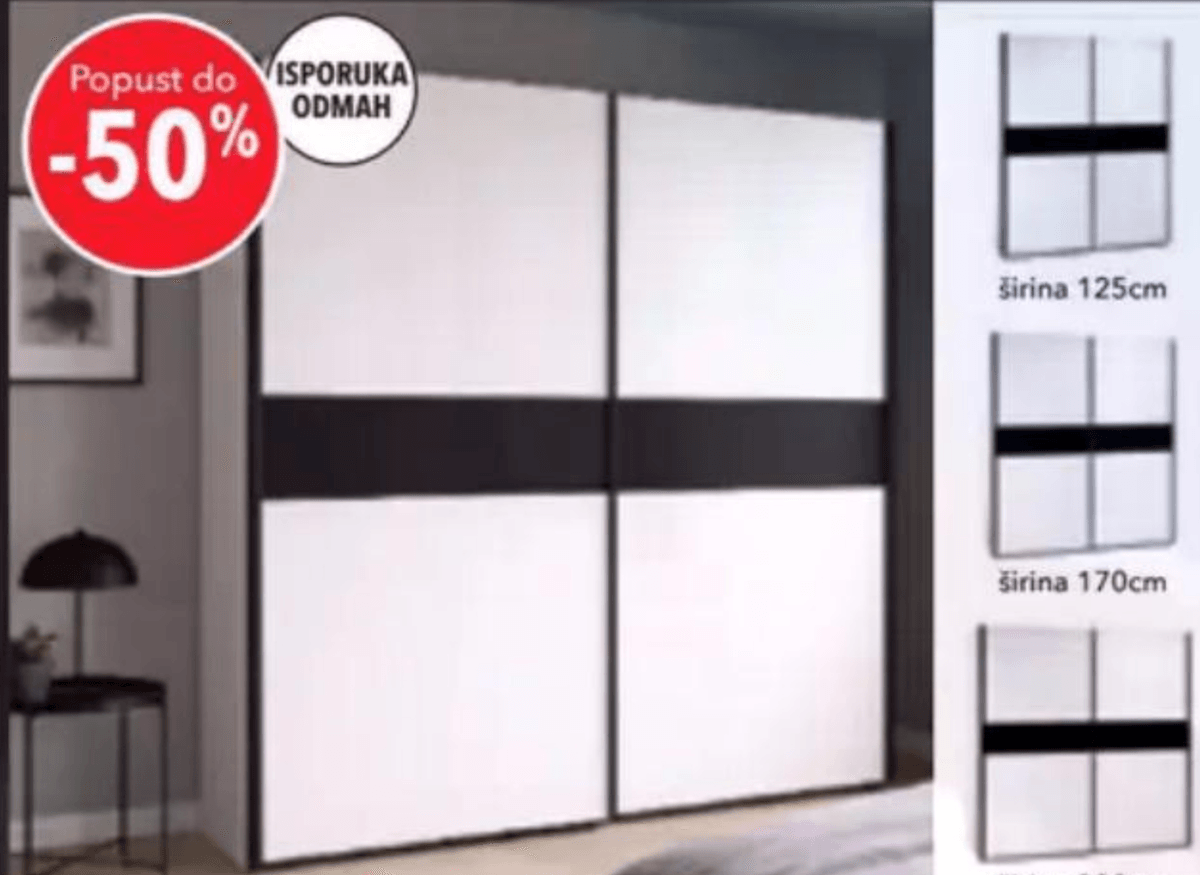 Ormar SOLEI 125x195x60cm - Akcija u trgovini Harvey Norman