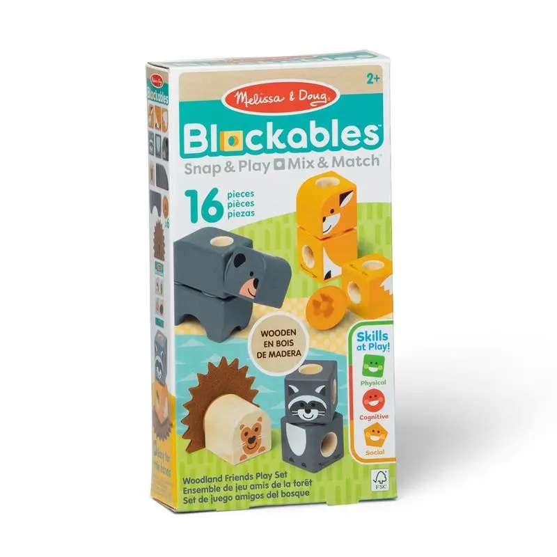 Melissa & Doug Blockables Set za gradnju "Šumski prijatelji" 16 pieces - Akcija u trgovini Mueller