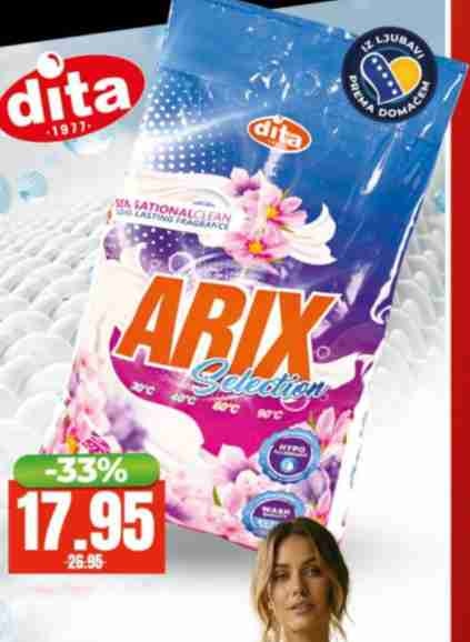 Arix Selection praškasti deterdžent za rublje + sredstvo za čišćenje drvenih površina 4kg + 750ml - Akcija u trgovini Pivac