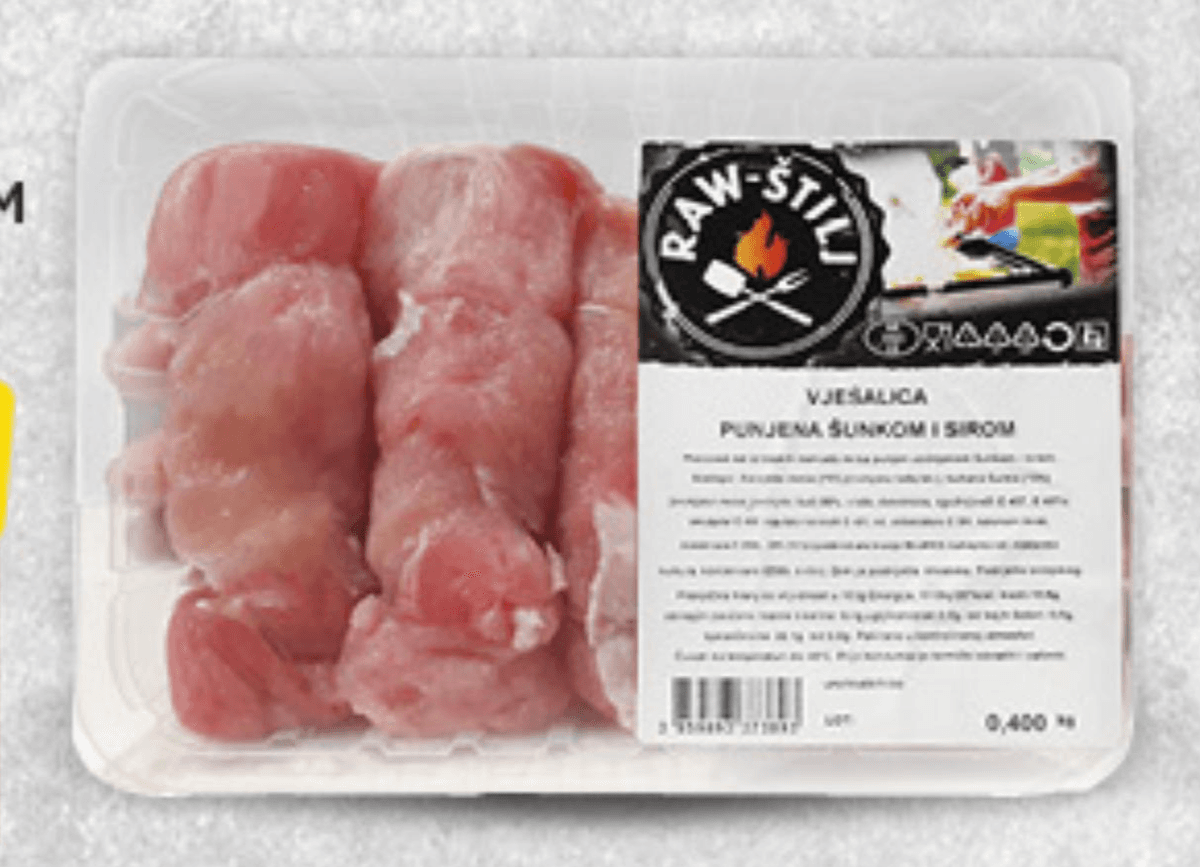 Raw-štilj vješalica punjena 400g Akcija u trgovini Konzum