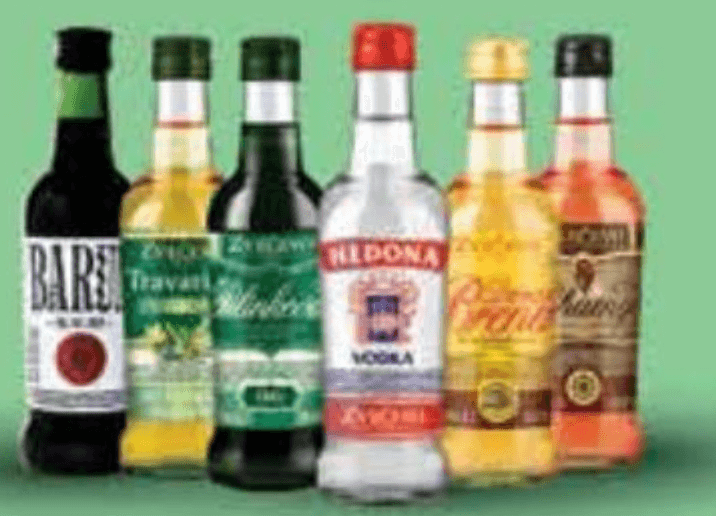 Liker Pelinkovac 28% alk., Domaći B 35% alk., Vodka Hedona 37,5% alk., Domaći R, rakija Travarica 37,5% alk. 0,1 l Zvečevo - Akcija u trgovini NTL