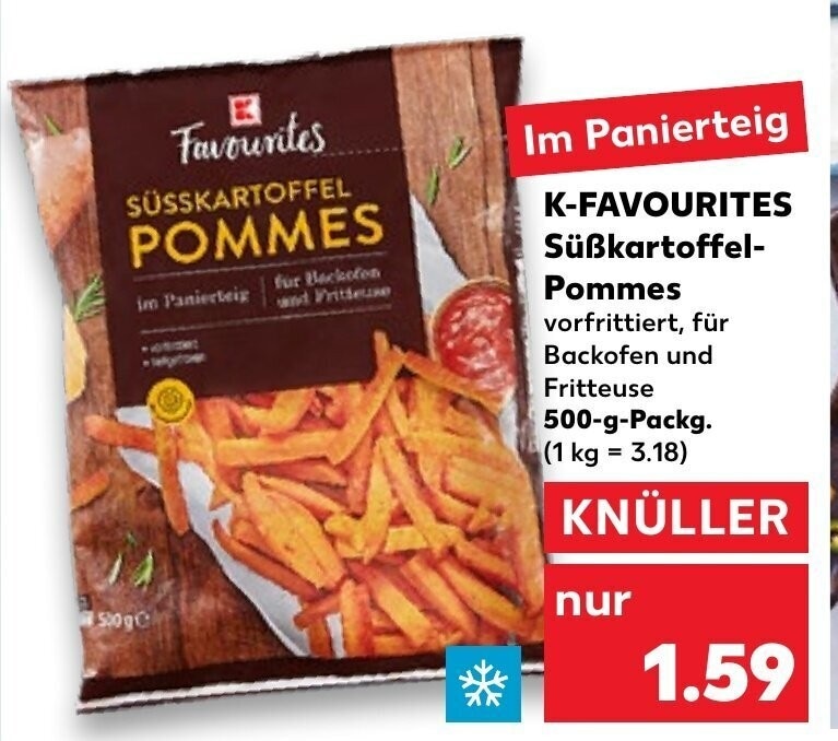 Favourites Süsskartoffel Pommes 500 g - Akcija u trgovini Kaufland