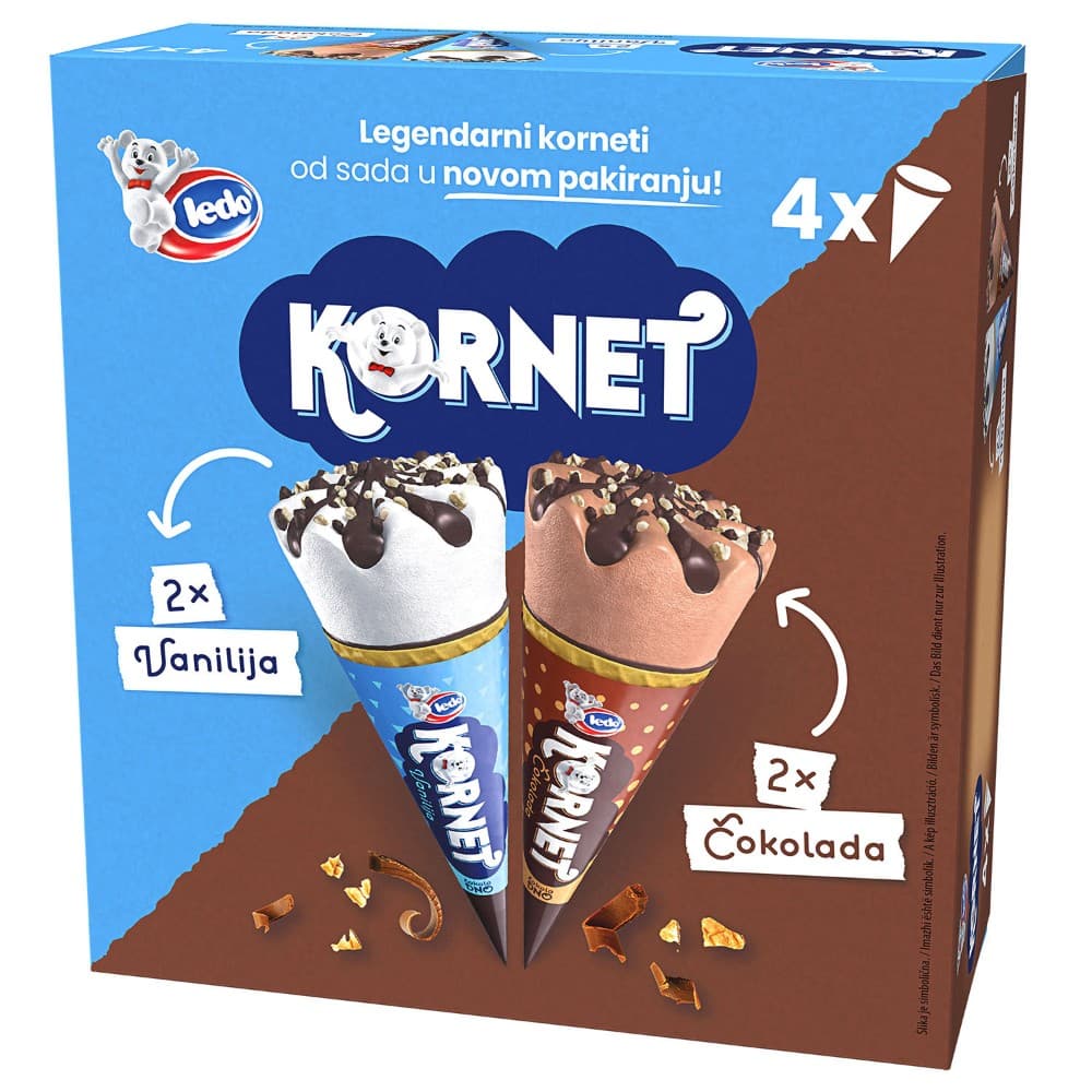 Ledo Sladoled Kornet 4 x 120 ml Akcija u trgovini Tommy