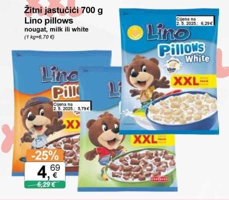 Lino Pillows XXL 1 kg Akcija u trgovini Lidl