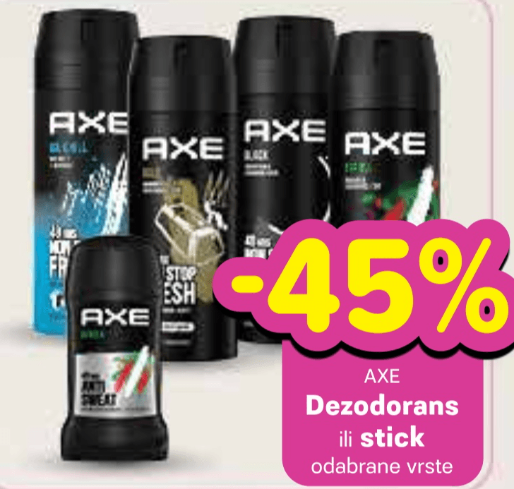 Axe Dezodorans ili stick Akcija u trgovini Plodine