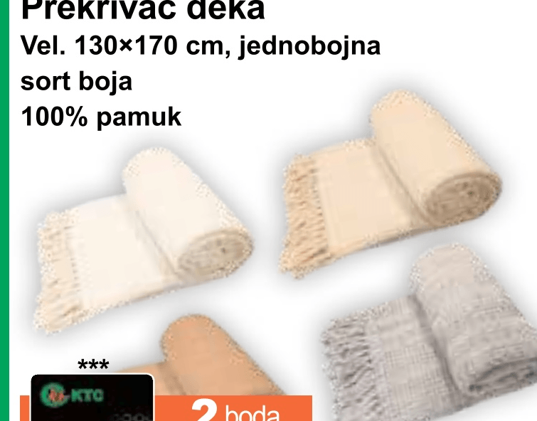 Prekrivač deka 130x170 cm - Akcija u trgovini KTC