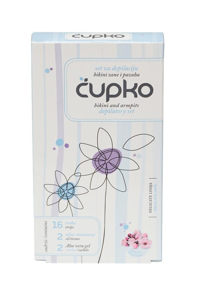 Čupko Delicate set za depilaciju bikini zone i pazuha 16 traka - Akcija u trgovini Dm