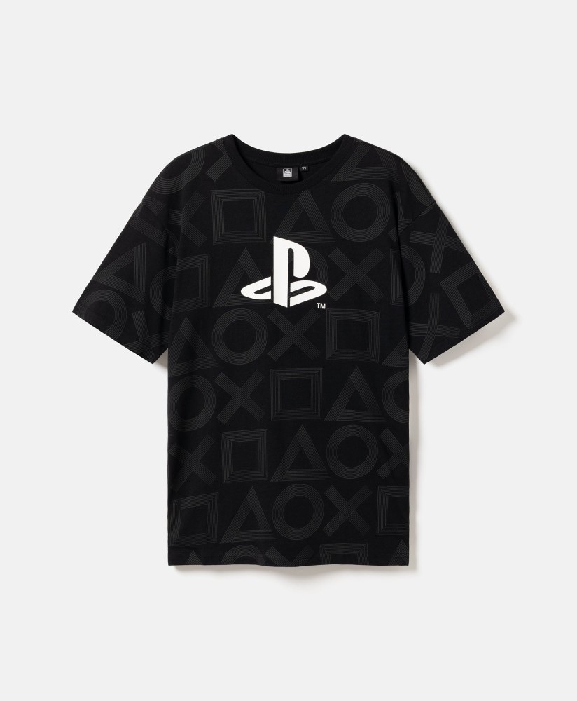 Crna majica s logotipom PlayStation Akcija u trgovini Pepco
