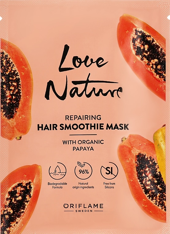 Love Nature Smoothie regenerirajuća maska za kosu s organskom papajom 30 ml - Akcija u trgovini Oriflame