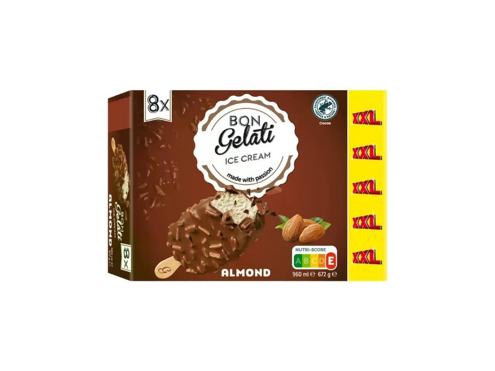 Bon Gelati Sladoled s okusom badema XXL 8 x 120 ml - Akcija u trgovini Lidl