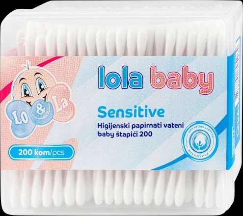 Lola baby sensitive higijenski pamučni štapići za bebe 200 kom Akcija u trgovini Dm