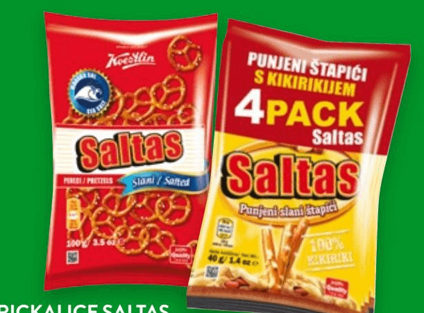 Grickalice Saltas od 40 g do 220 g - Akcija u trgovini Spar